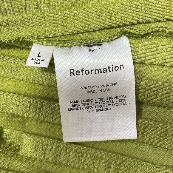 REFORMATION Dress Mel Bodycon Ribbed Knit Sleeveless Mini Size Large USA - Picture 10 of 13